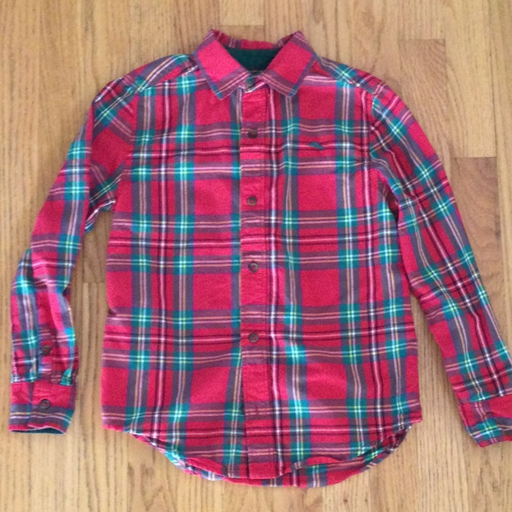 Tommy Bahama Red and Green Plaid Button Down Shirt
